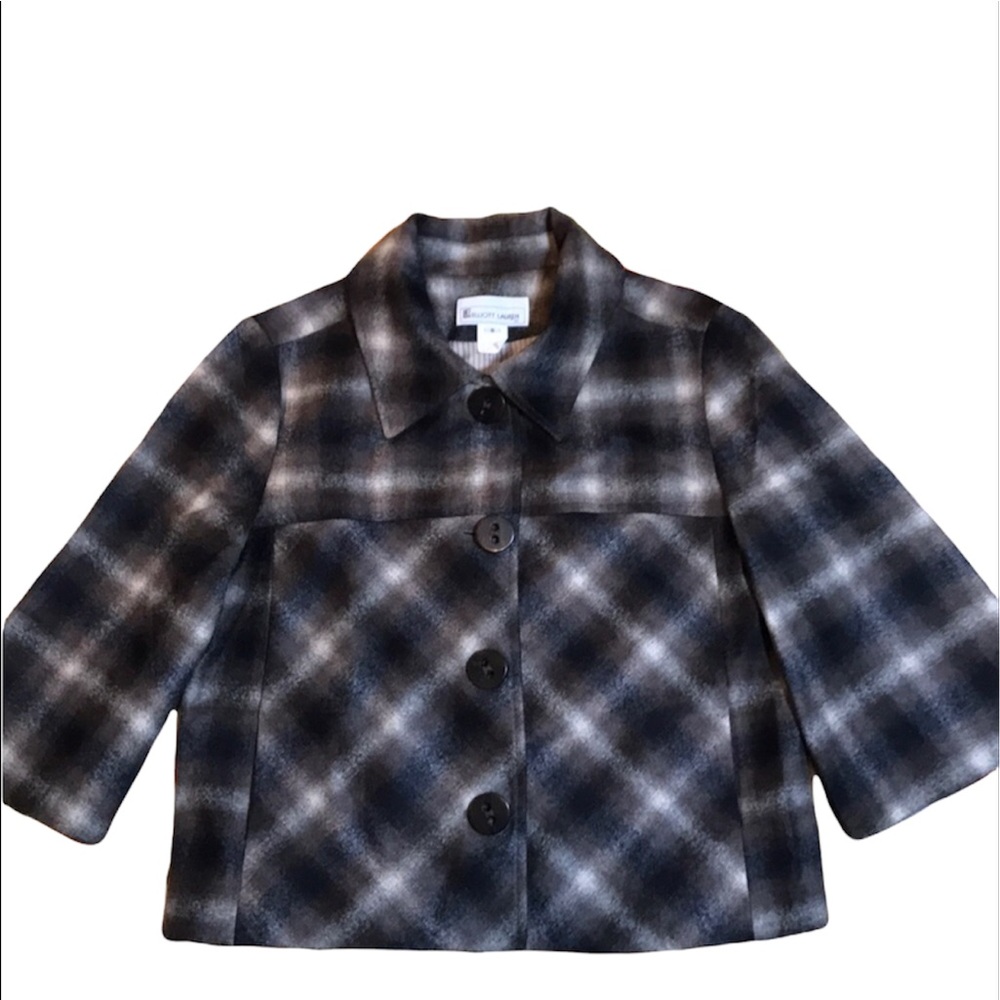 Elliott Lauren 100% Wool Plaid Blazer Size 6